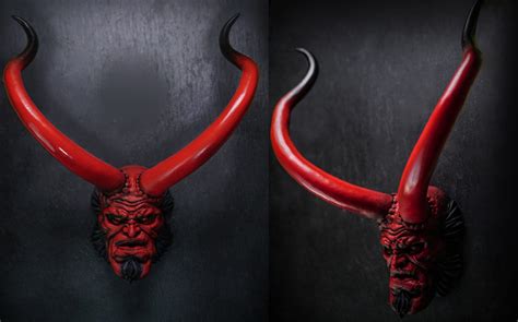 Hellboy With Horns Etsy