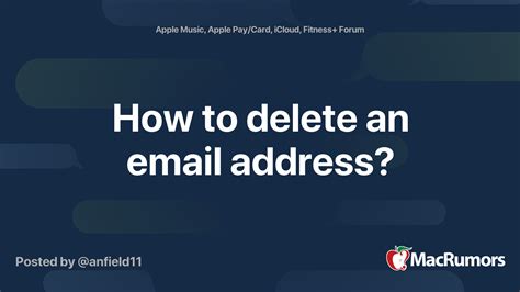 How To Delete An Email Address Macrumors Forums