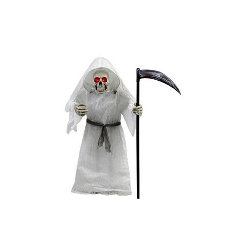 Animated Standing Grim Reaper Scythe Skeleton Halloween Haunted House