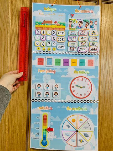Personalised Children Calendar With Velcro Eyfs Etsy Uk