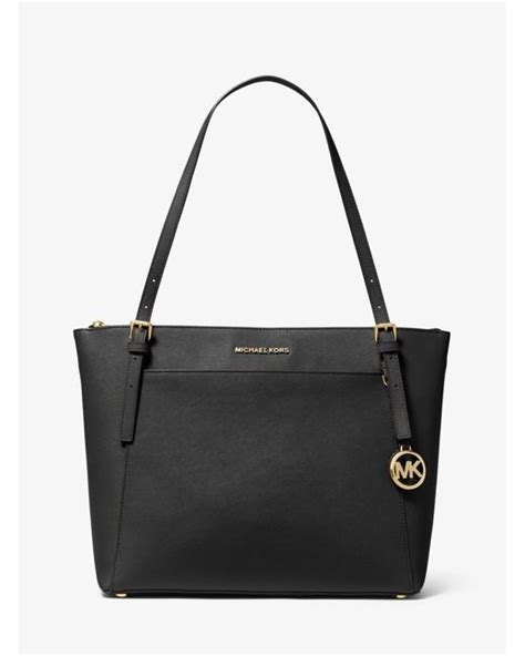 Michael Kors Voyager Large Leather Tote Bag In Blackgold Grey Save