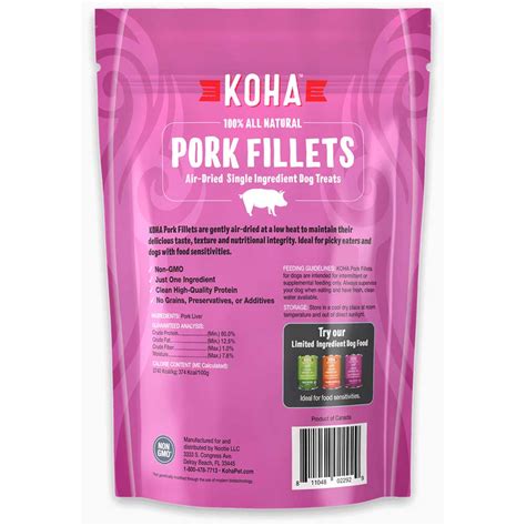 Koha Pork Fillets All Natural Treats 4 Oz Woof Life
