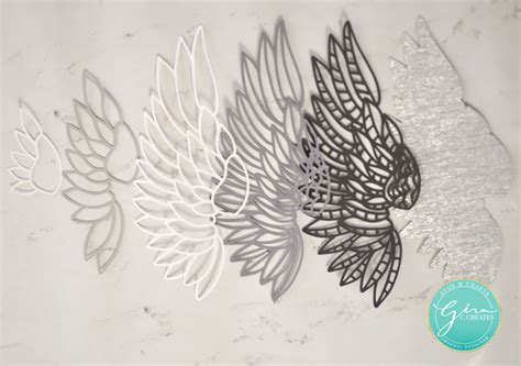 Some of these designs might be intricate, and clean cutting is determined by a multitude of factors, such as blade/mat/cutter, since i cannot foresee these factors, it's up to you to decide what your cutter can handle. 3D Memorial Angel Wings Free SVG and Tutorial - Gina C ...