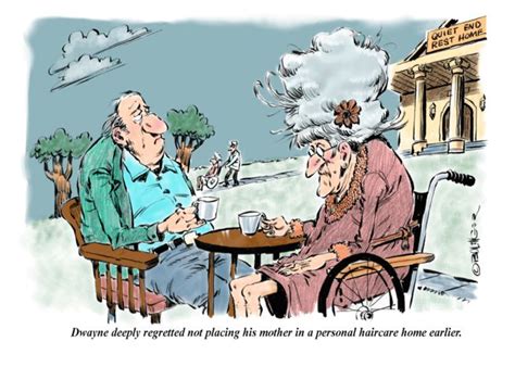 Humorous Support For Caregiver Move To Nursing Home Cartoon Card Ad