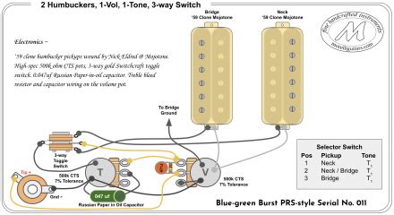 When you use your finger or perhaps follow the circuit together with your eyes, it's easy to mistrace the circuit. 2 Humbucker 1 Volume 1 Tone Wiring Diagram - Wiring Diagram