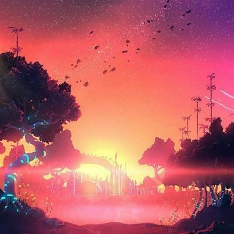 Space Forest Retro Wallpaper Engine