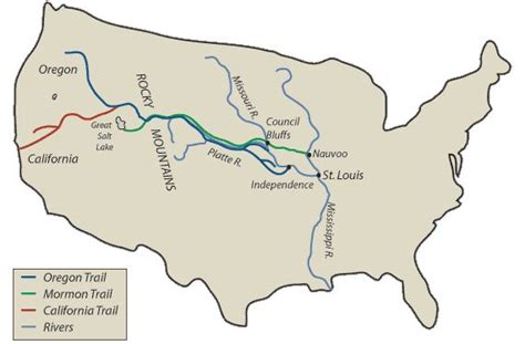This Is A Map Of The Mormon Trail People Traveled From Illinois To