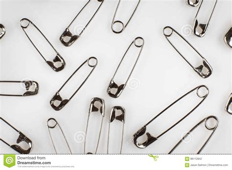 Safety Pins On White Stock Photo Image Of Pile Equipment 96112842