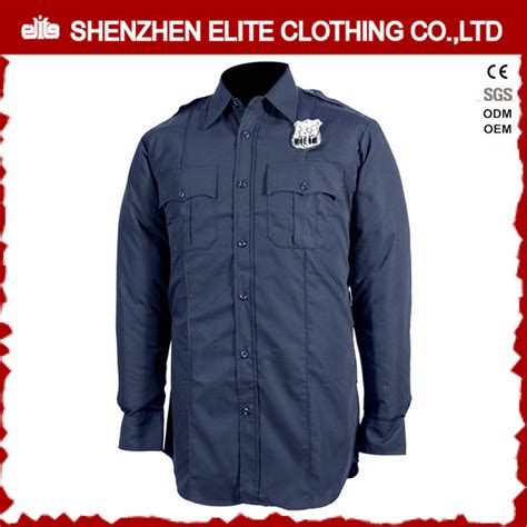 Long Sleeve Navy Blue Guard Security Uniform Shirts Elthvj 315