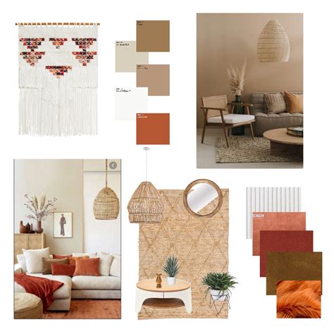 Crackling fires, comfy armchairs, and. Modern Boho Living Room Interior Design Mood Board by ...