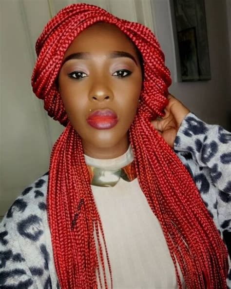 Natural afro hair is thick and voluminous and acts best for african braids. Red Box Braids, The Killer Braided Hairstyles | New ...