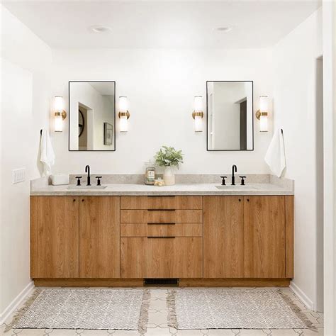 First, i always cut or purchase my panels at a size so that they will extend past the edge of the box to cover the thickness of the door. Creating Your Stylish Bathroom with Ikea Sektion Kitchen Cabinets | Modern bathroom cabinets ...