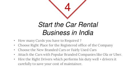Buying an existing car rental business can save you a lot of time and you won't have to go through the initial hard work to start the car rental business from scratch. How to Start a Car Rental Business in India