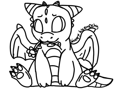 Chibi Dragon Lineart By P0ckyy On Deviantart