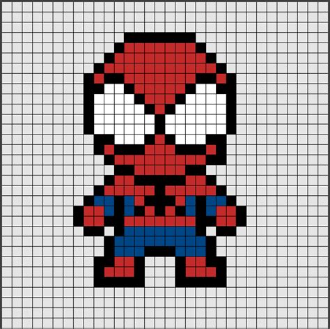 Easy Pixel Art Patrones De Hama Beads De Spiderman Pixel Art