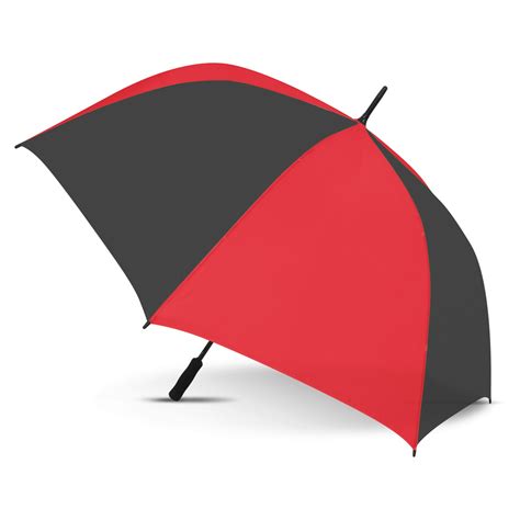 Premium Sports Umbrella Fibreglass Frame Auto Open Black And Red
