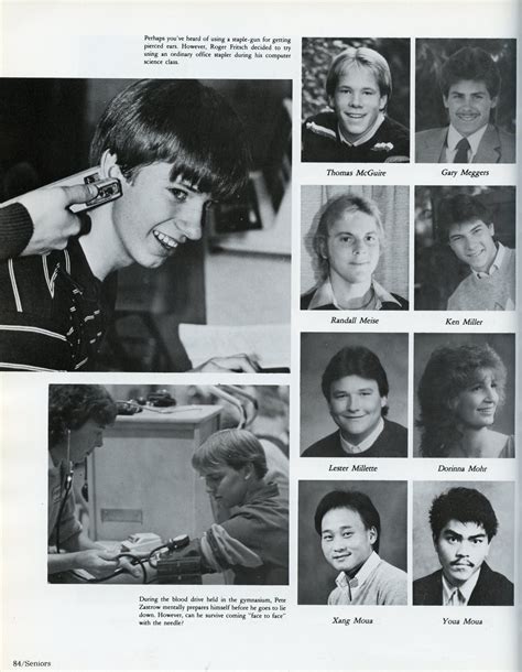 1986 Sheboygan South High School Yearbook Page 84