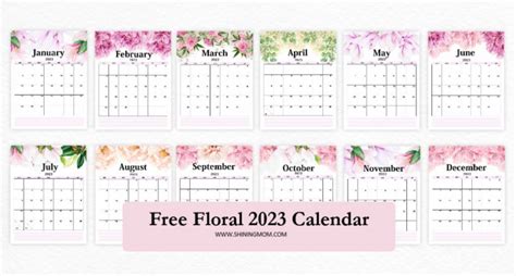 Your Free 2023 Floral Calendar Printable Is Here
