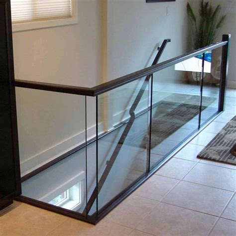 Hollow Aluminum Channel Glass Railing Interior Railings Glass Staircase Glass Railing Stairs