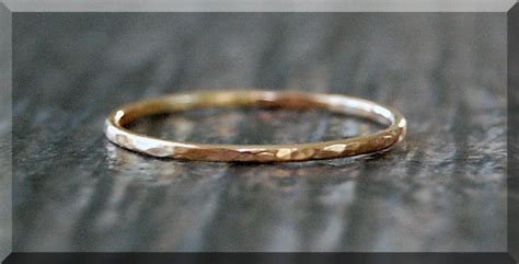 Ultra Thin 14k Gold Stacking Ring Hammered 14k Gold Filled Etsy