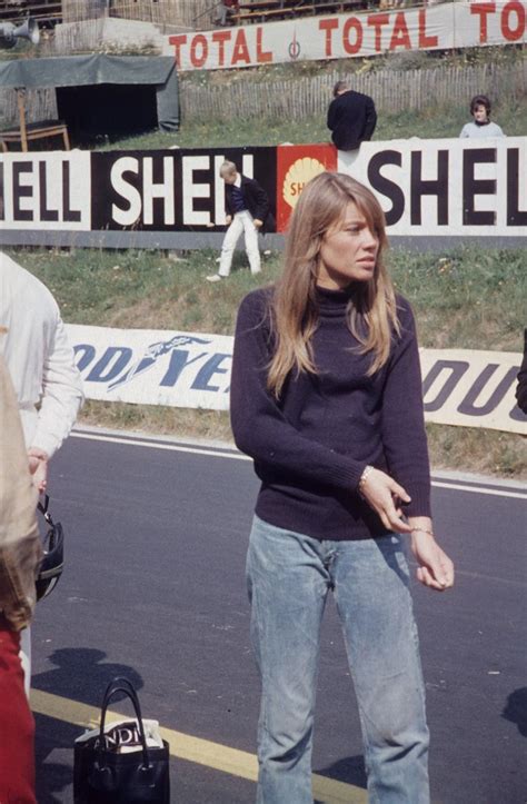 From grand prix to style icon. 1966 Royat, tournage du film "Grand Prix", Françoise Hardy ...