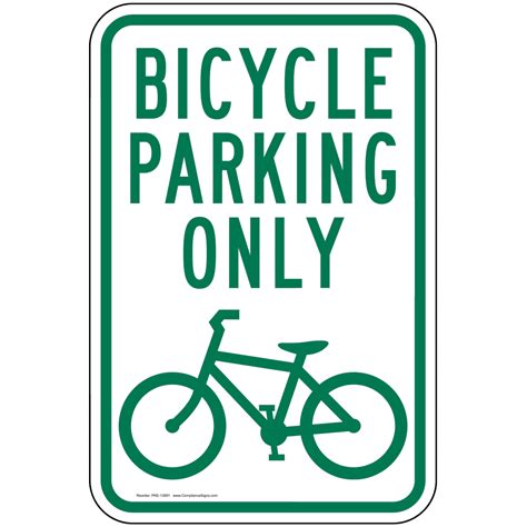 Vertical Sign Parking Reserved Bicycle Parking Only Sign