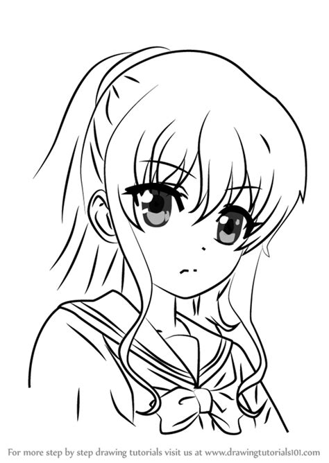Step By Step How To Draw Nao Tomori Face From Charlotte