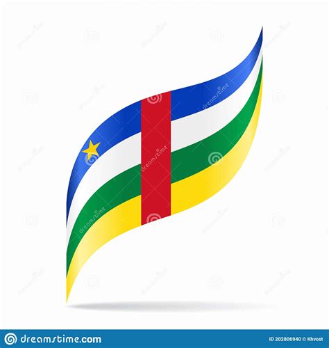 Central African Republic Flag Wavy Abstract Background Vector