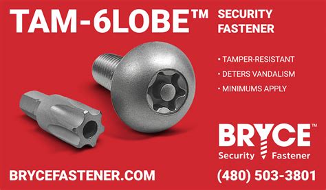 Tamper Resistant Screws Tam 6lobe Bryce Fastener