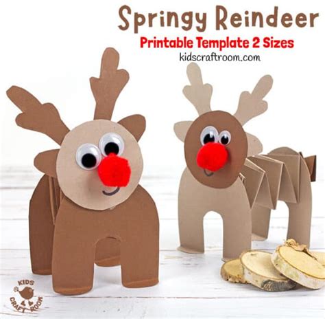 Printable Accordion Paper Reindeer Craft Kids Craft Room