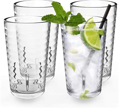 Alimota Plastic Tumblers Cups [unbreakable Acrylic] Plastic Water Tumbler Drinking Glasses 13