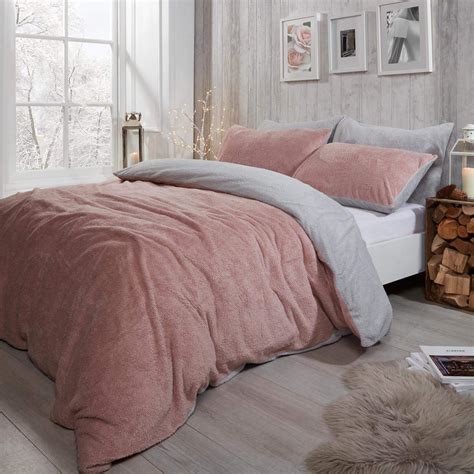 Brentfords Reversible Teddy Fleece Duvet Cover With Pillow Case Supersoft Fluffy Thermal Warm