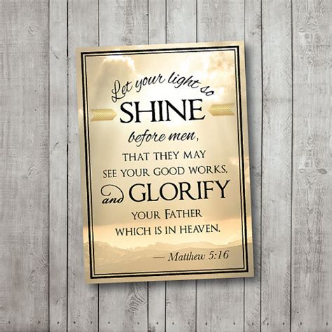 Let Your Light So Shine Printable Matthew 516 Christian Etsy Lds