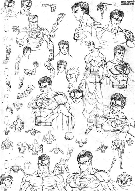 Movies, anime, cartoons, and 3d animations, these are modern day entertainment that people could choose from if they are bored or something like it. Sketch 05 superman and dbz by DBZwarrior | Dbz drawings, Dragon ball art, Anime character design