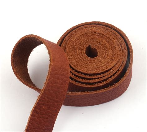 Natural Leather Strips 13 50mmw Brown Cowhide Leather Strap Etsy Uk