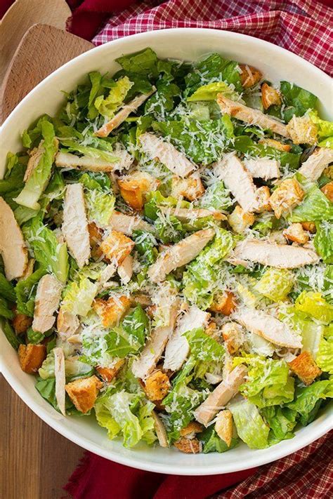 Chicken Caesar Salad With Garlic Croutons {and Light Caesar Dressing