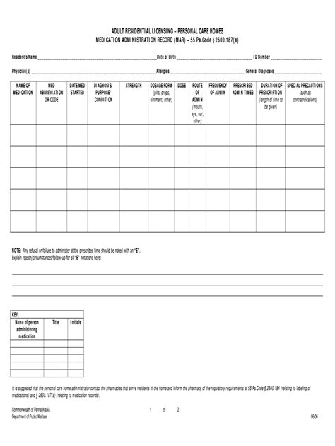 Medication Administration Record Pdf Fill And Sign Printable Template