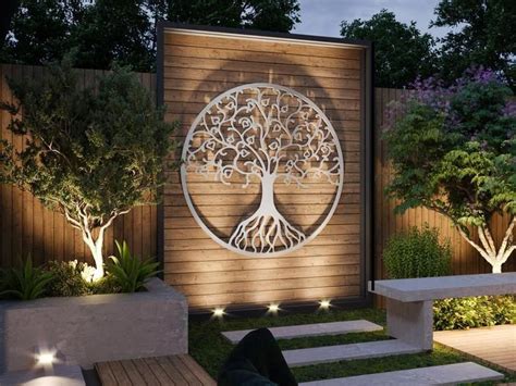 Special design decorative metal wall decor and art 2mm steel metal matte black powder paint dimensions: Tree of Life Outdoor Metal Wall Art, Large Metal Tree Wall ...