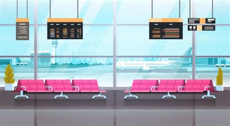 Airport Interior Waiting Hall Departure Anime Backgrounds Wallpapers