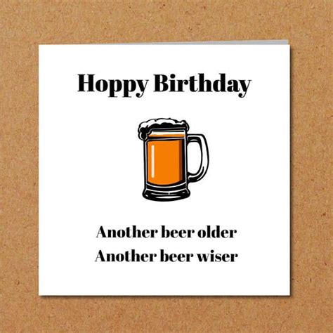 Funny Beer Birthday Card For Dad Son Male Friend Humorous Birthday