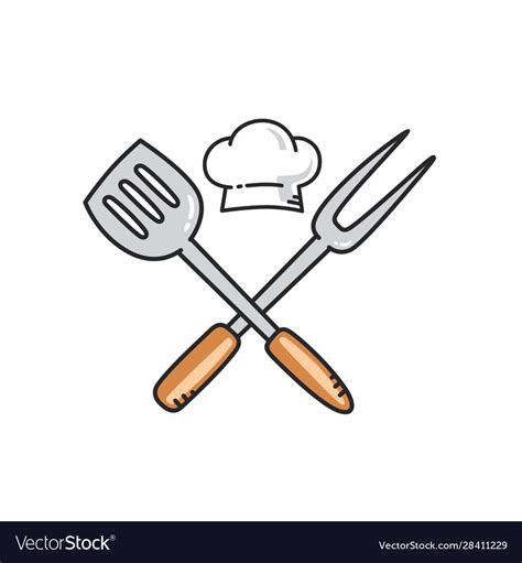 Kitchen Utensil Master Chef Character Cartoon Art Vector Image