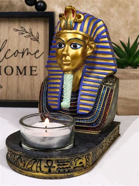 Ancient Egyptian King Ruler Pharaoh Tutankhamun Votive Candle Holder