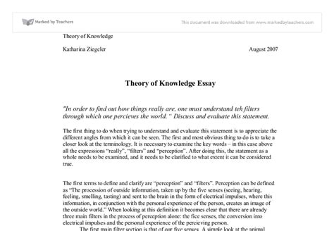 Theory Of Knowledge Essay International Baccalaureate Theory Of