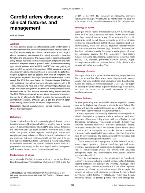 Pdf Carotid Artery Disease Clinical Features And Management My Xxx