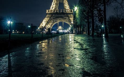 Descargar París La Torre Eiffel Francia Noche Luces De La Noche