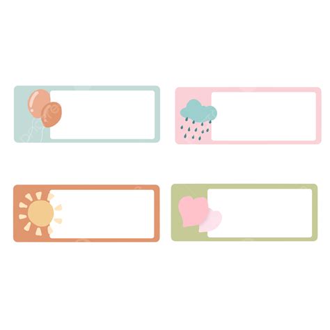 Cute Name Tag White Transparent Cute Name Tag Illustration For Kids