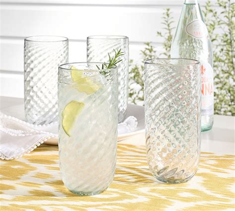 twist outdoor drinking glasses set of 4 pottery barn