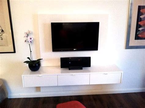 White Wood Floating Tv Stand Charisse Earl