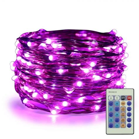 Dimmable Led String Lights Plug In 33ft 100 Led Waterproof Purple