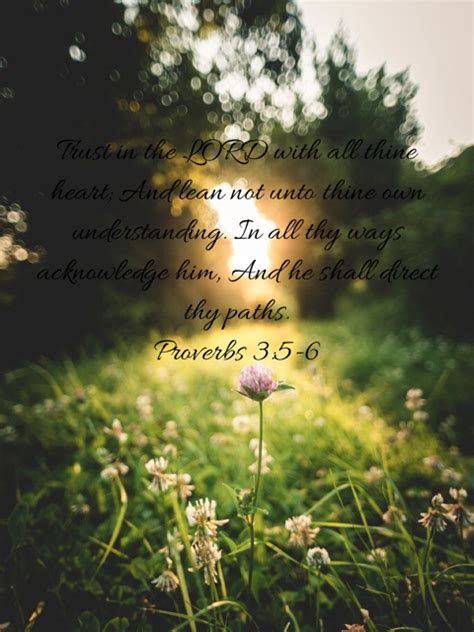 Proverbs Trust In The Lord With All Thine Heart And Lean Not Unto